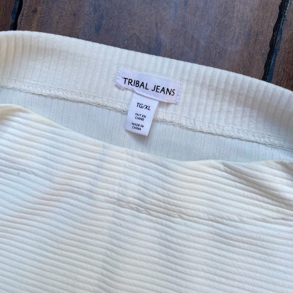 Tribal Jeans White Ribbed Tunic Sweater - Picture 2 of 6